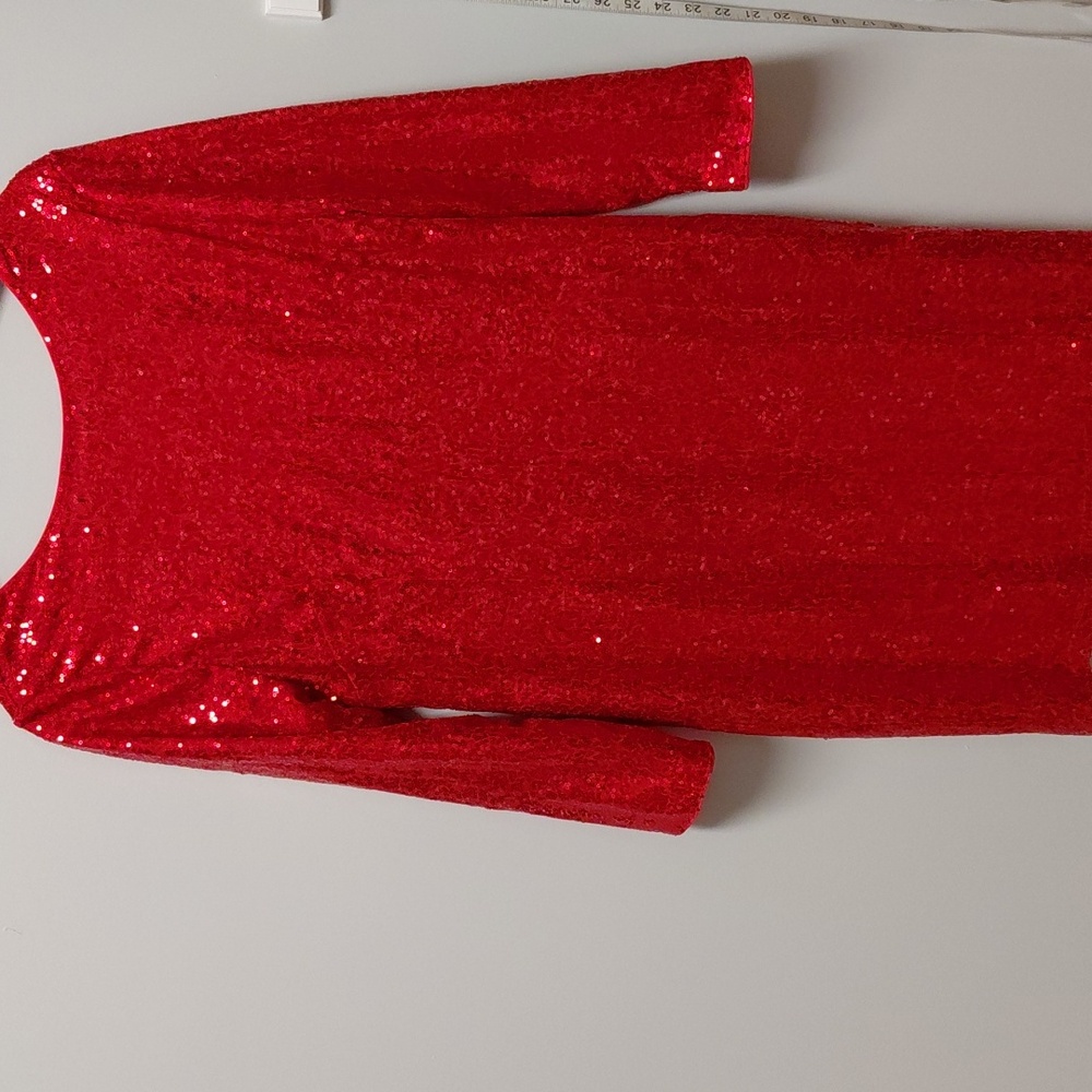 Elegant Red Sequin Dress, Size XL